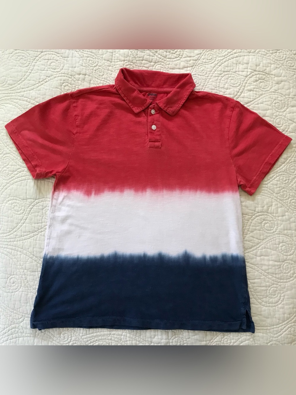 EUC Gymboree cotton polo shirt red white blue tie dye size XL 14